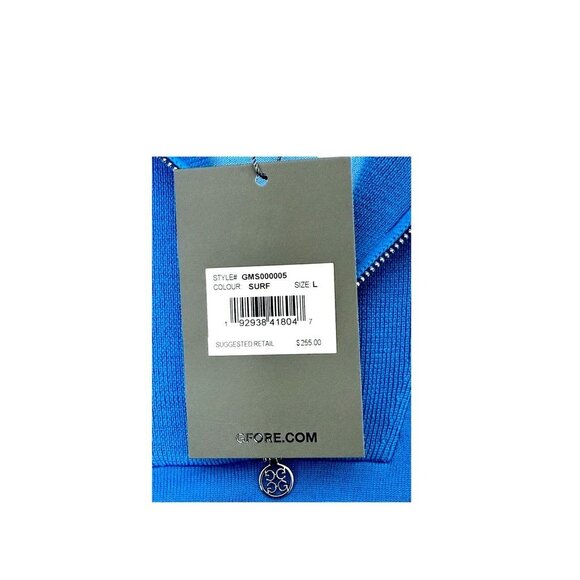 G/Fore Mens Surf Blue 1/4 Zip Wool Sweater Size L NWT $255 - Picture 6 of 7